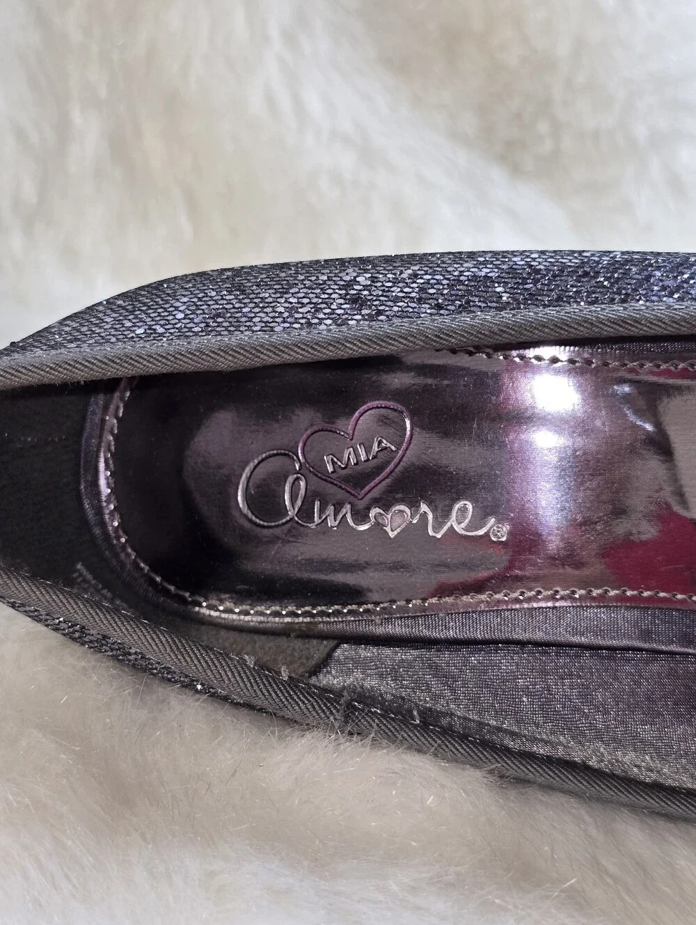MIA Amore Icicle Silver Glitter Platform Wedge Pumps